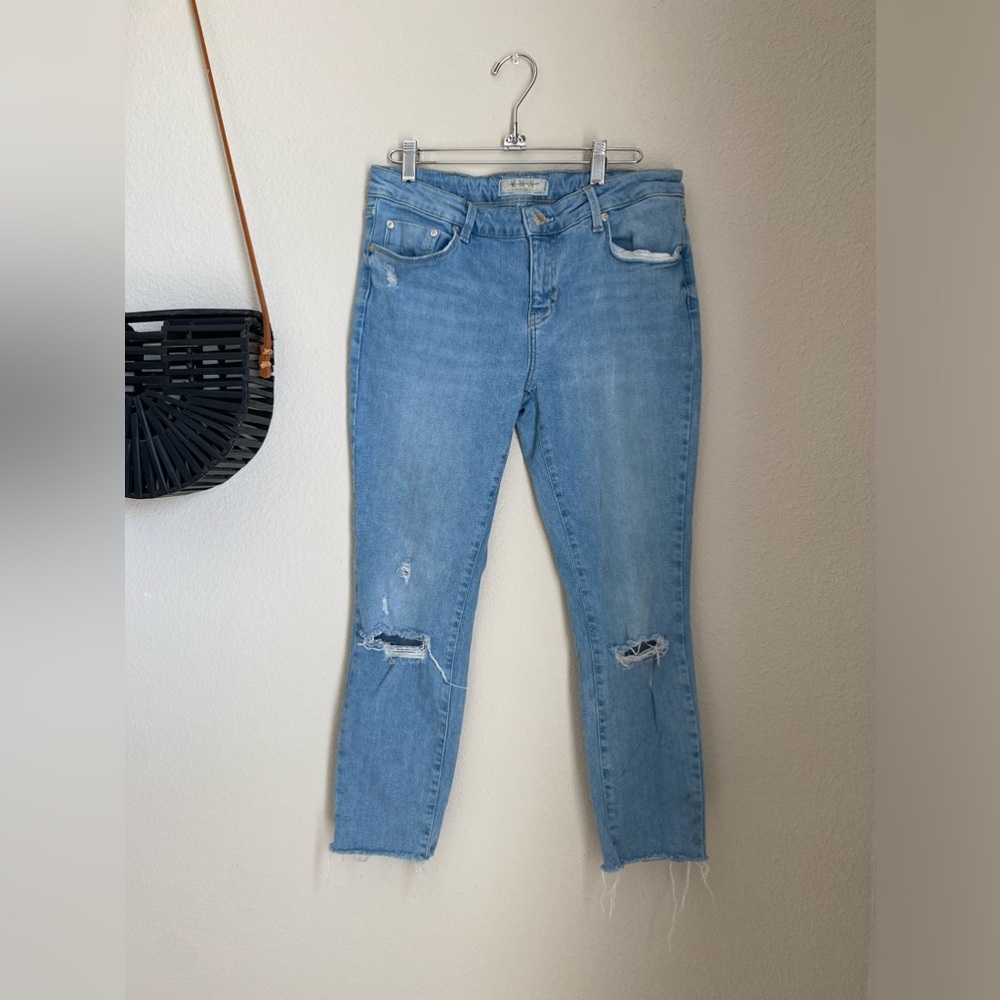 We The Free High Rise Ankle Jegging 28 Raw Fray Hem Skinny Jeans